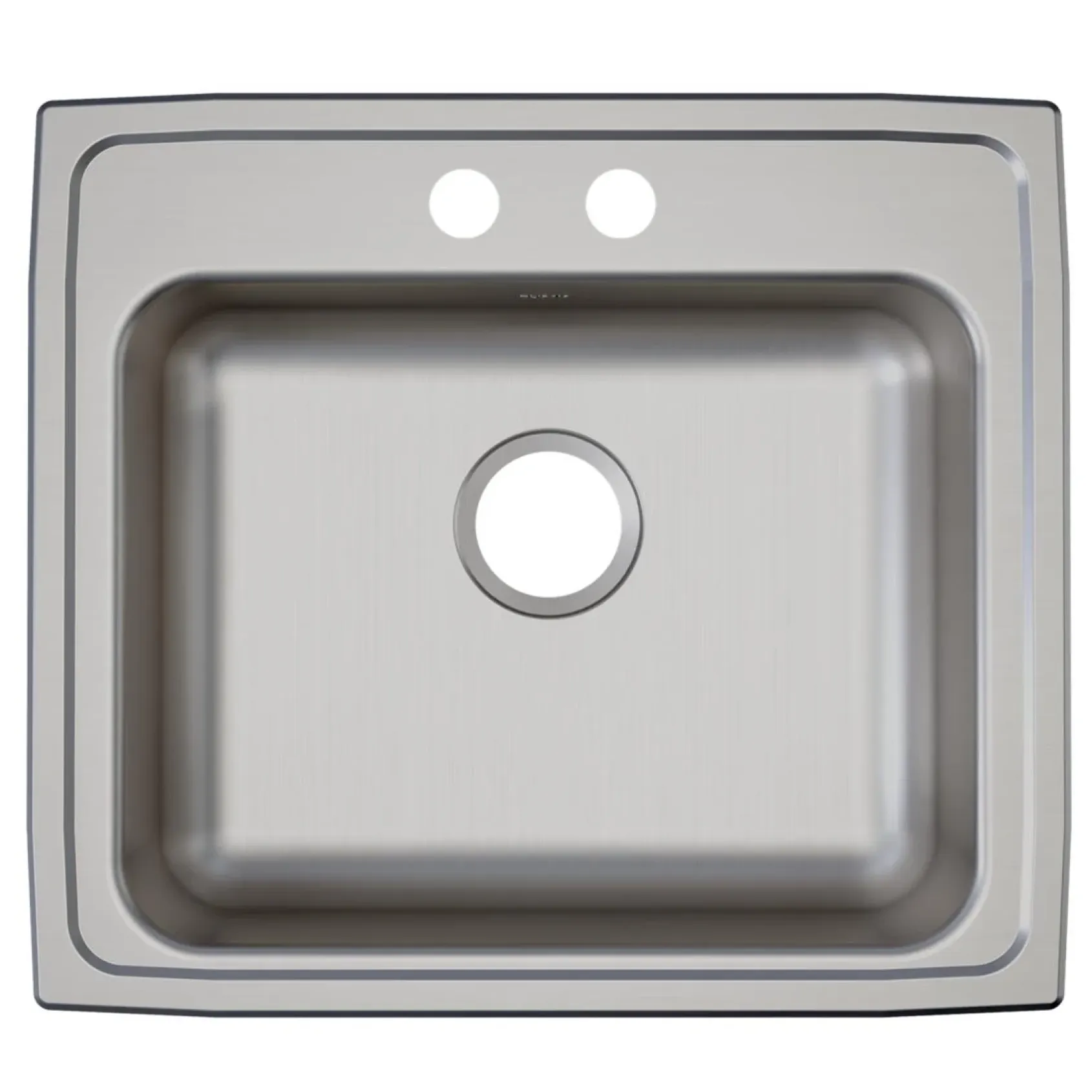 Elkay Lustertone Classic 22" Drop In/Topmount Stainless Steel ADA Kitchen Sink, Lustrous Satin, 2 Faucet Holes, LRAD2219502