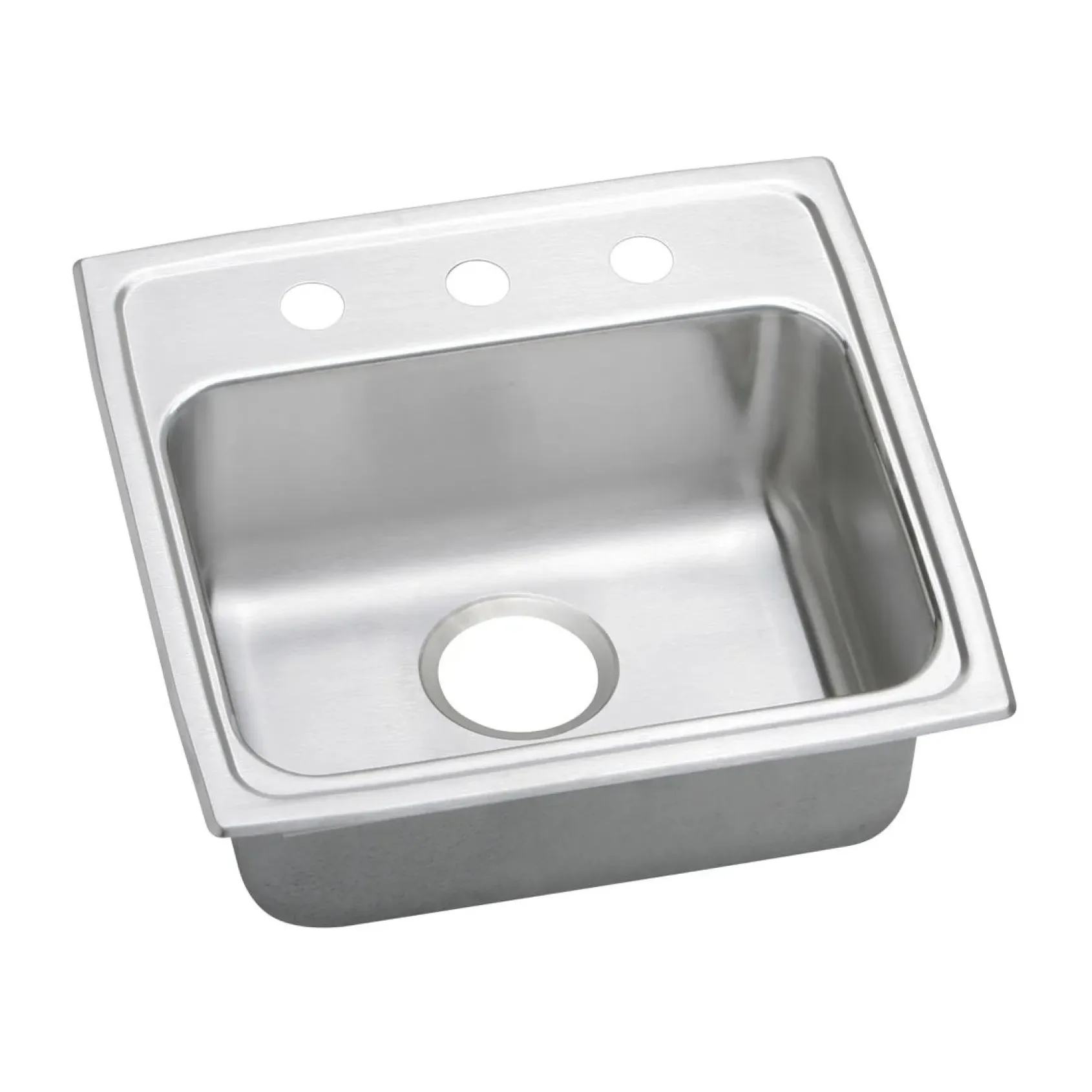 Elkay Lustertone Classic 20" Drop In/Topmount Stainless Steel ADA Kitchen Sink, Lustrous Satin, 3 Faucet Holes, LRADQ1919653