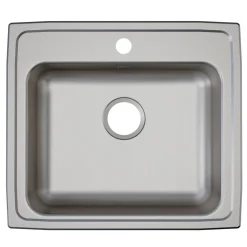 Elkay Lustertone Classic 22" Drop In/Topmount Stainless Steel ADA Kitchen Sink, Lustrous Satin, 5 Faucet Holes, LRAD2219655