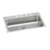 Elkay Lustertone Classic 31" Drop In/Topmount Stainless Steel ADA Kitchen Sink, Lustrous Satin, 3 Faucet Holes, Perfect Drain, LRAD312265PD3