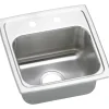 Elkay Lustertone Classic 15" Rectangular Stainless Steel Bar/Prep Sink, Lustrous Satin, 1 Faucet Hole, BLRQ15161