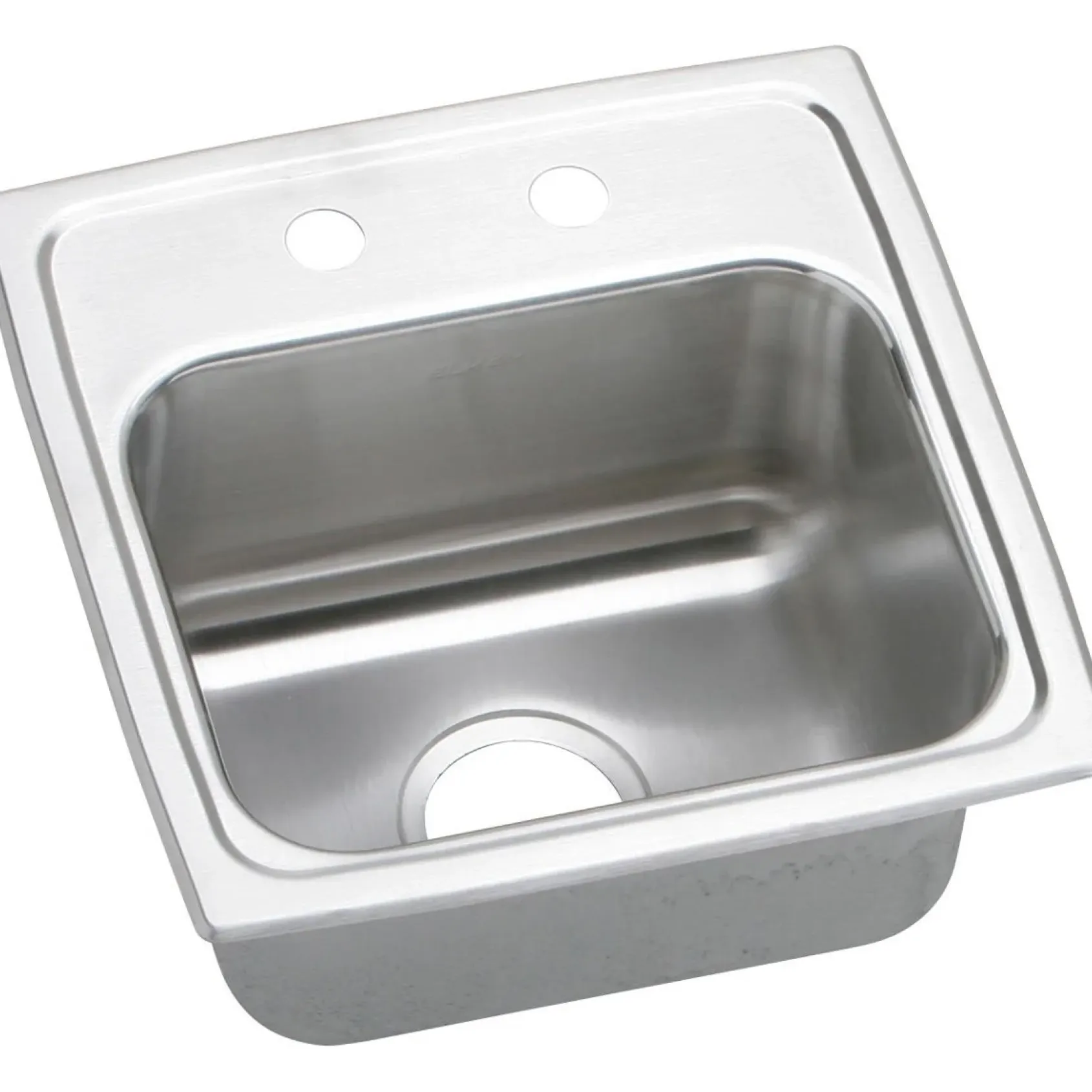 Elkay Lustertone Classic 15" Rectangular Stainless Steel Bar/Prep Sink, Lustrous Satin, 3 Faucet Holes, BLRQ15163
