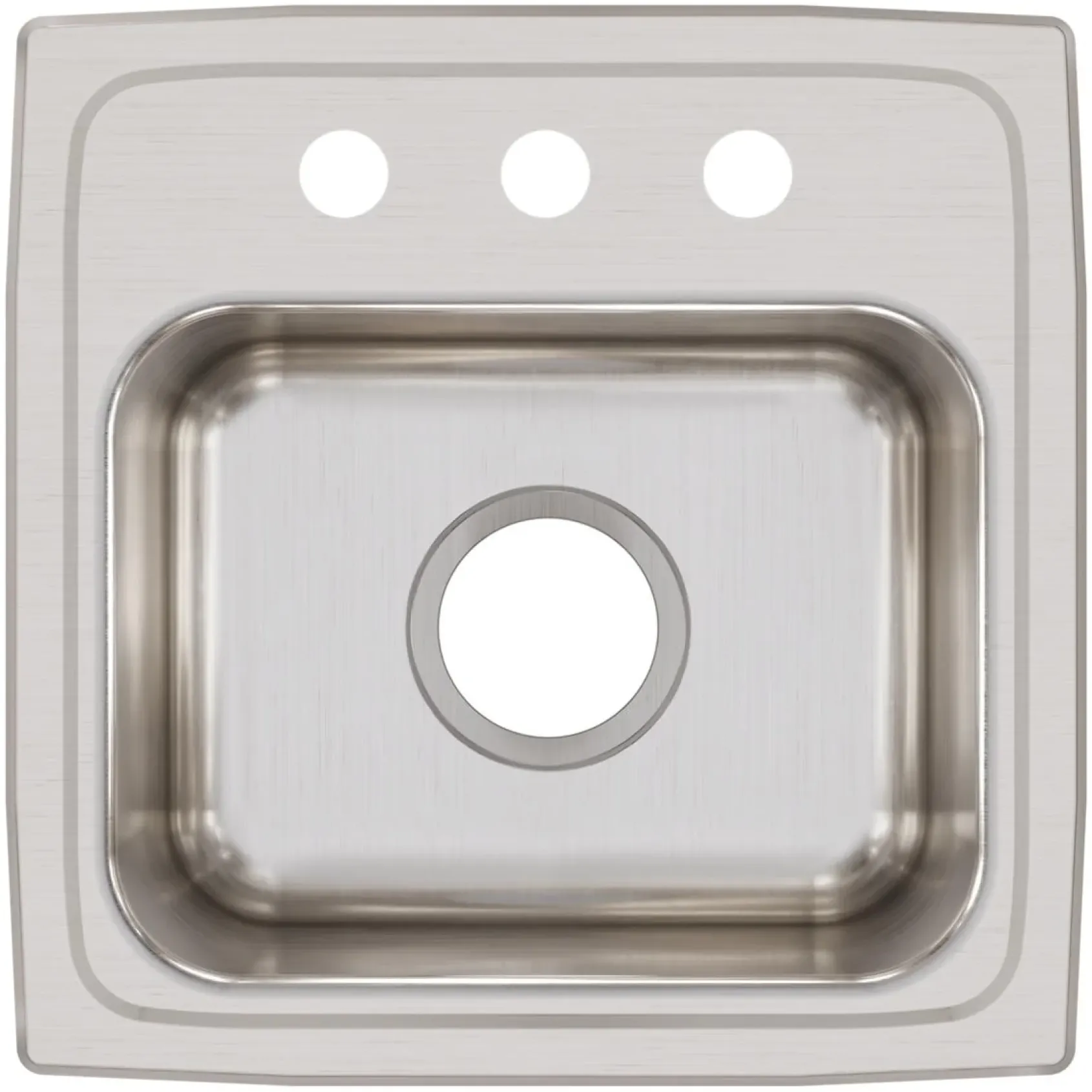 Elkay Lustertone Classic 15" Rectangular Stainless Steel Bar/Prep Sink, Lustrous Satin, 3 Faucet Holes, BLRQ15163