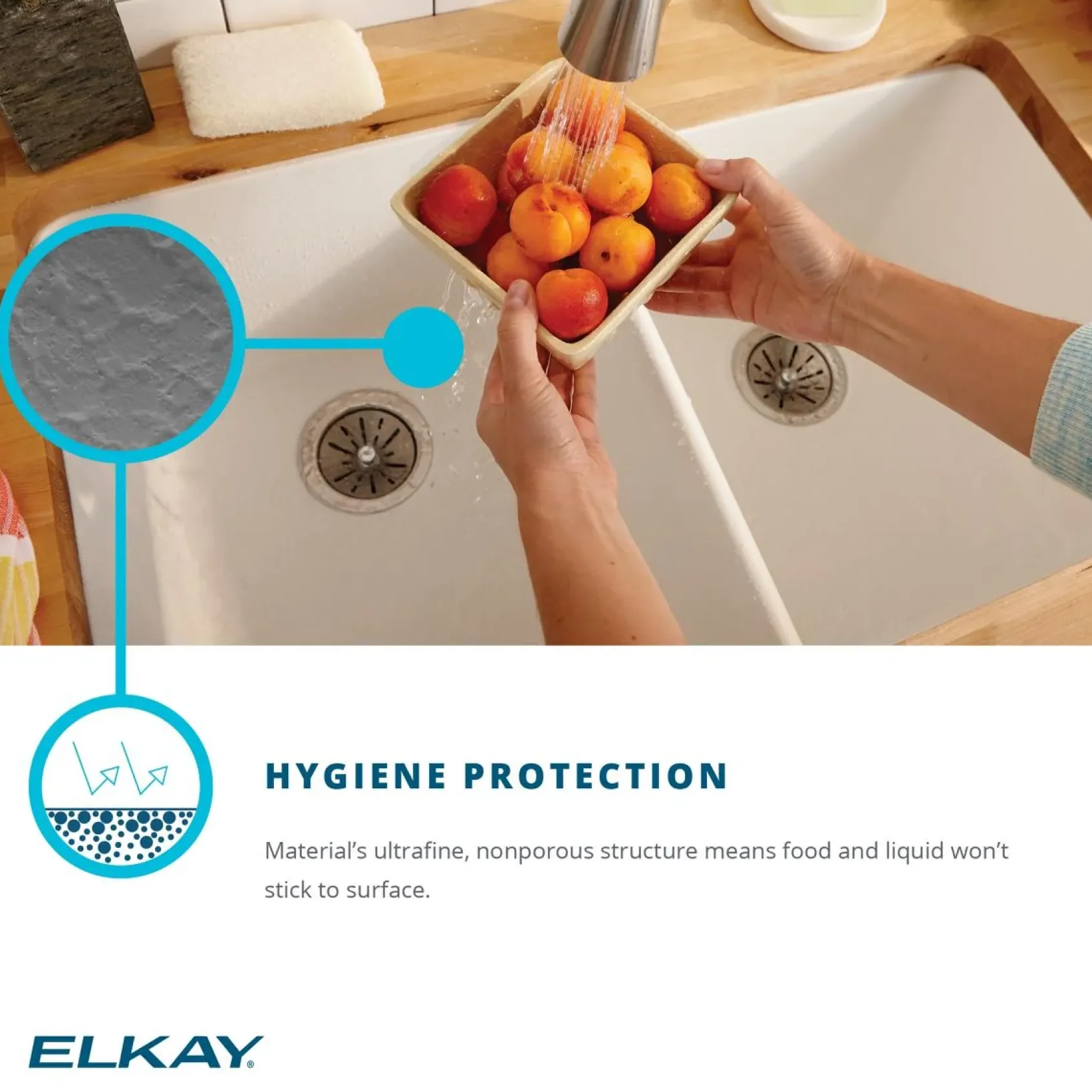 Elkay Quartz Classic 33" Undermount Quartz Kitchen Sink, 60/40 Double Bowl, Mocha, ELGULBO3322MC0