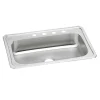 Elkay Celebrity 33" Drop In/Topmount Stainless Steel Kitchen Sink, Brushed Satin, 4 Faucet Holes, CRS33224