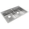 Elkay Crosstown 33" Dual Mount Stainless Steel ADA Kitchen Sink, 50/50 Double Bowl, Polished Satin, 1 Faucet Hole, ECTSRAD3322601