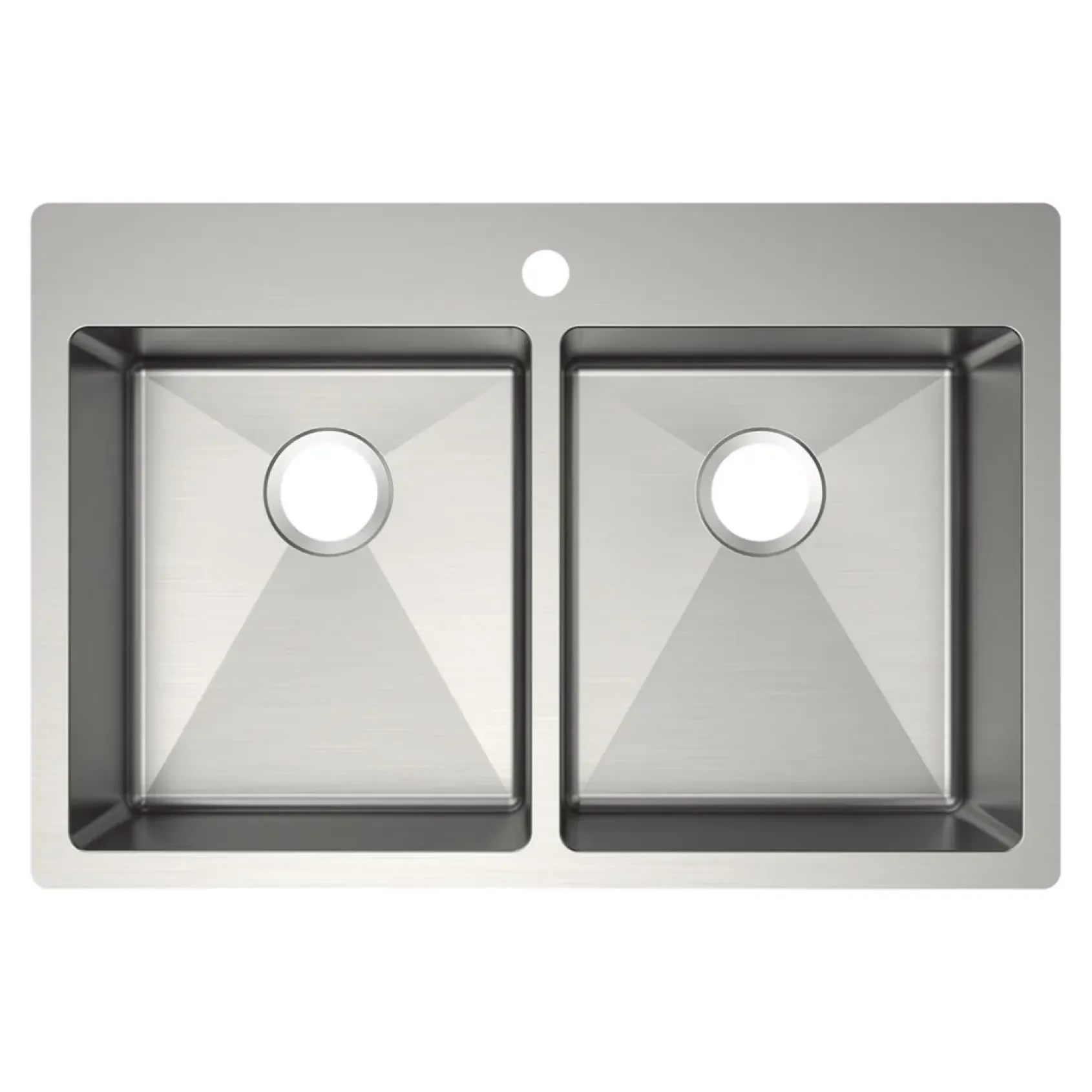 Elkay Crosstown 33" Dual Mount Stainless Steel ADA Kitchen Sink, 50/50 Double Bowl, Polished Satin, 1 Faucet Hole, ECTSRAD3322601