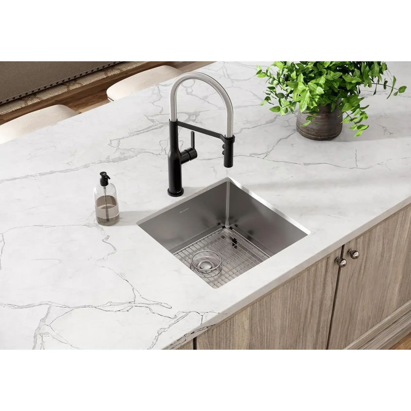 Elkay Crosstown 19" Stainless Steel Kitchen Sink, 18 Gauge, Polished Satin, ECTRU17179TC