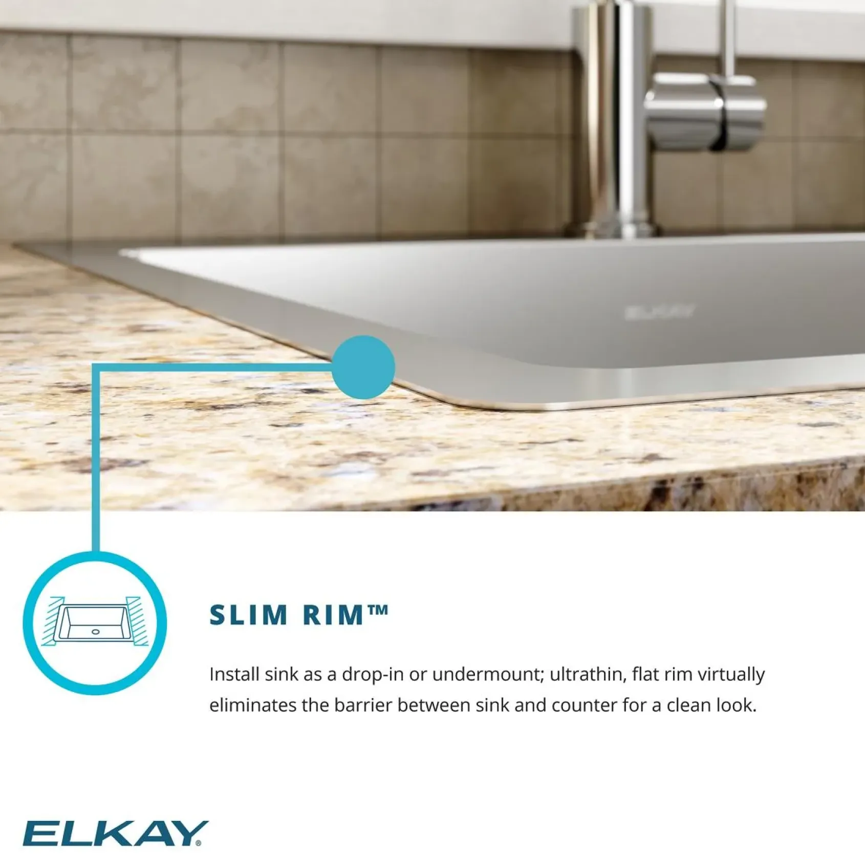 Elkay Crosstown 33" Stainless Steel Kitchen Sink, 50/50 Double Bowl, 18 Gauge, Sink Kit, Polished Satin, 1 Faucet Hole, ECTSR33229TBG1