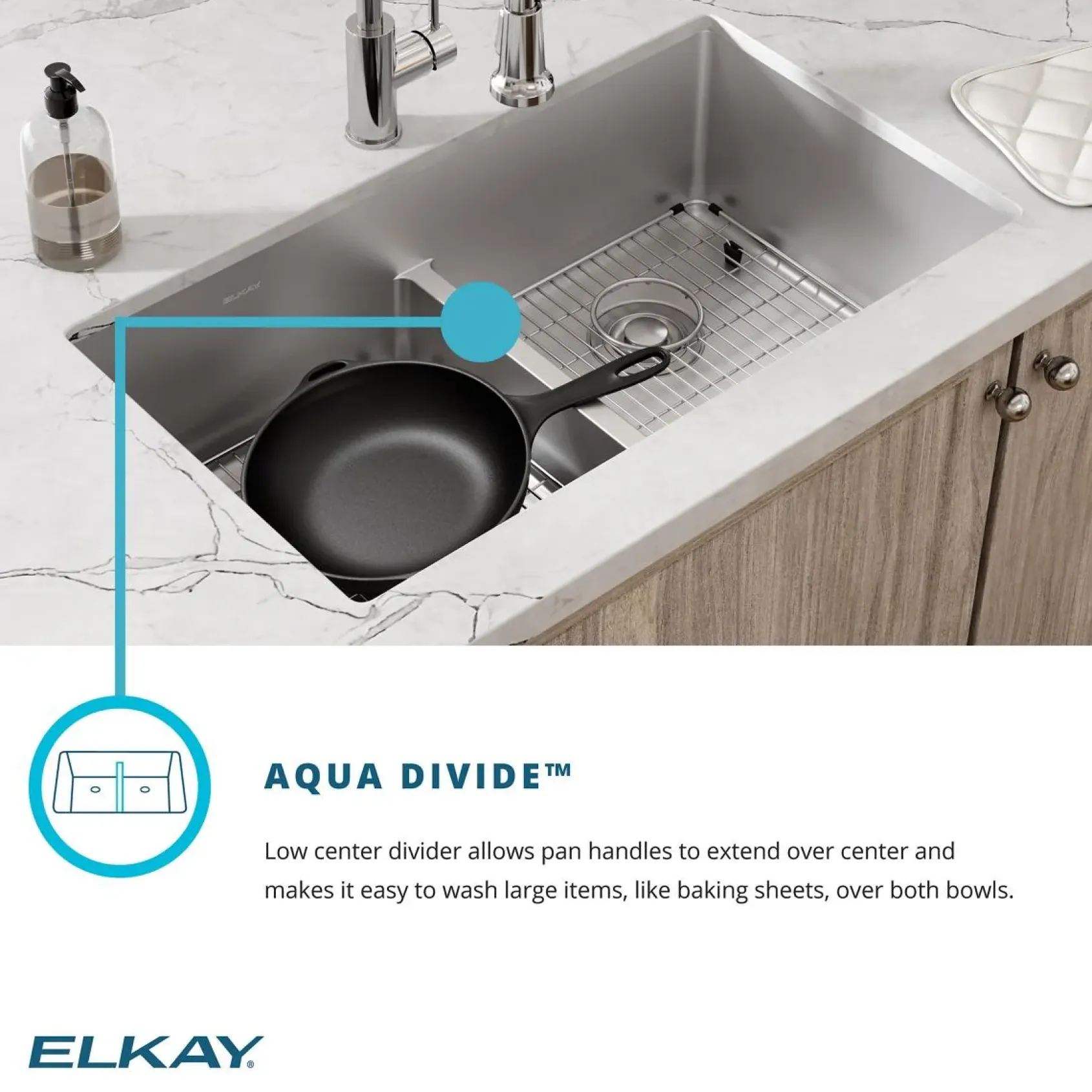 Elkay Crosstown 32" Undermount Stainless Steel Workstation Kitchen Sink Kit with Accessories, 50/50 with Aqua Divide Double Bowl, Polished Satin, 18 Gauge, ECTRUAQ31169TWC