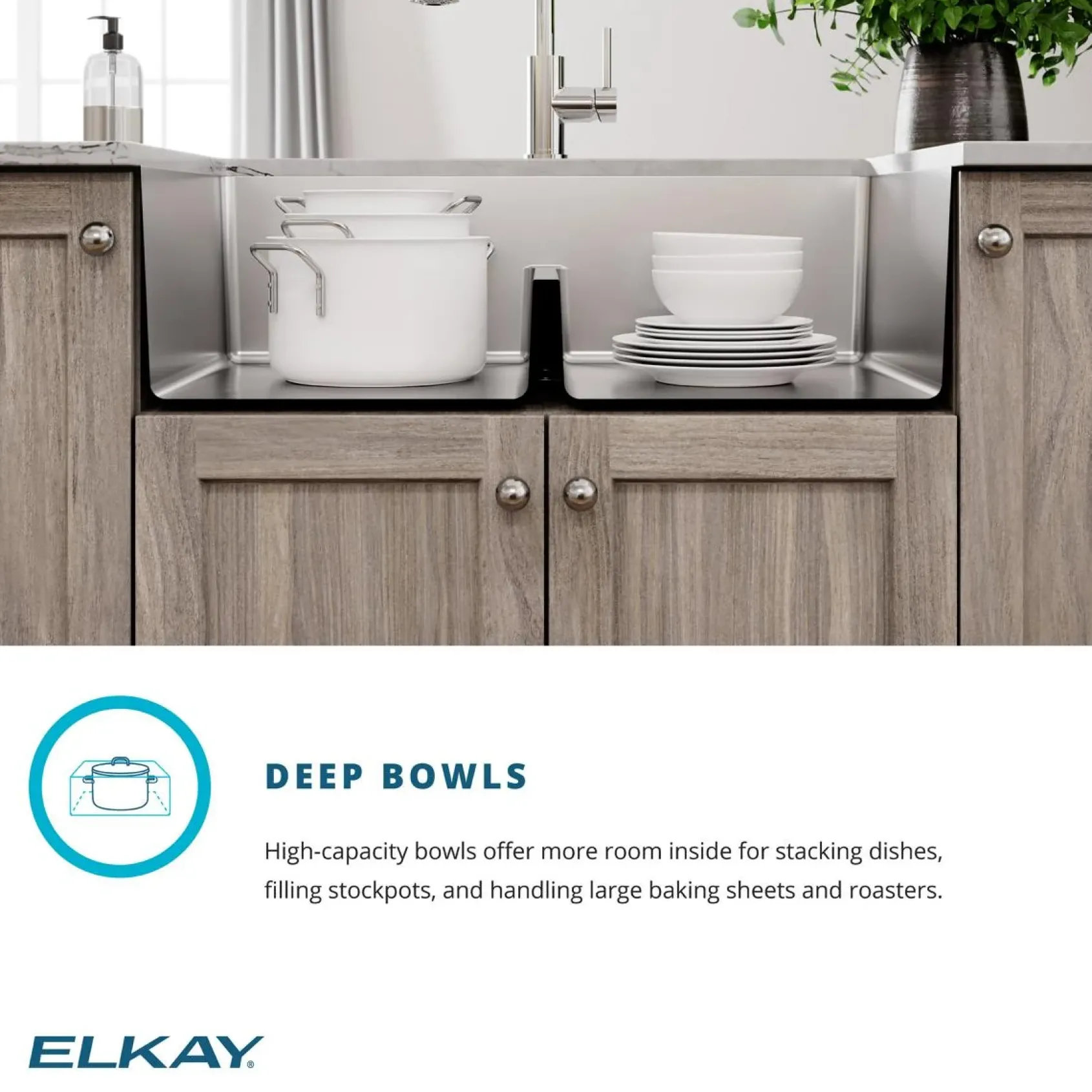 Elkay Crosstown 32" Undermount Stainless Steel Workstation Kitchen Sink Kit with Accessories, 50/50 with Aqua Divide Double Bowl, Polished Satin, 18 Gauge, ECTRUAQ31169TWC