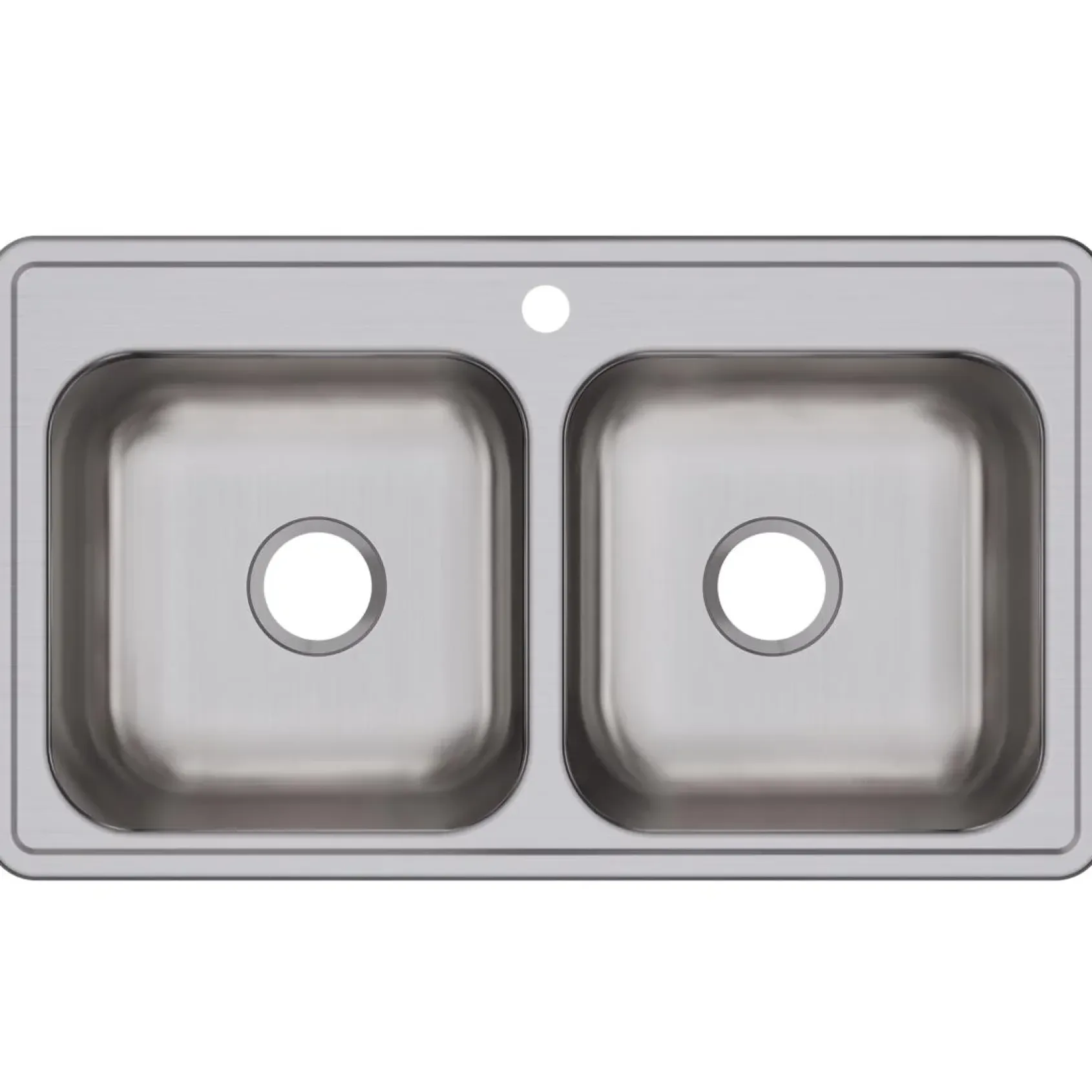 Elkay Dayton 33" Stainless Steel Kitchen Sink, 50/50 Double Bowl, 20 Gauge, Elite Satin, 1 Faucet Hole, DSE233191