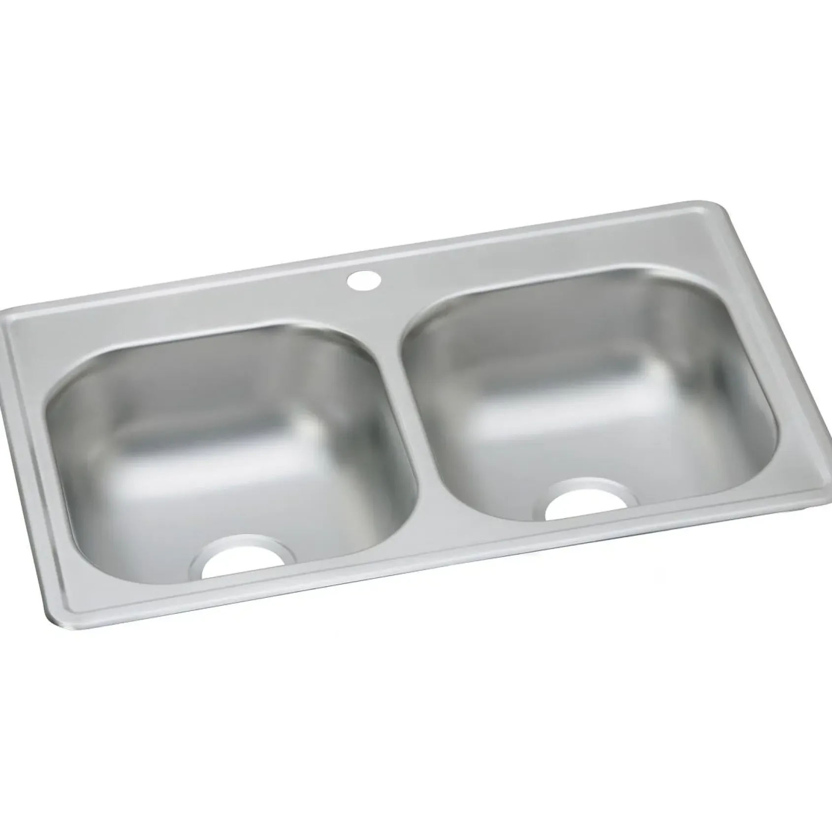 Elkay Dayton 33" Stainless Steel Kitchen Sink, 50/50 Double Bowl, 20 Gauge, Elite Satin, 1 Faucet Hole, DSE233191