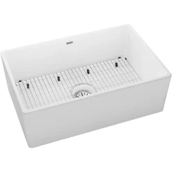 Elkay 30" Fireclay Farmhouse Sink Kit, White, SWUF28179WHC