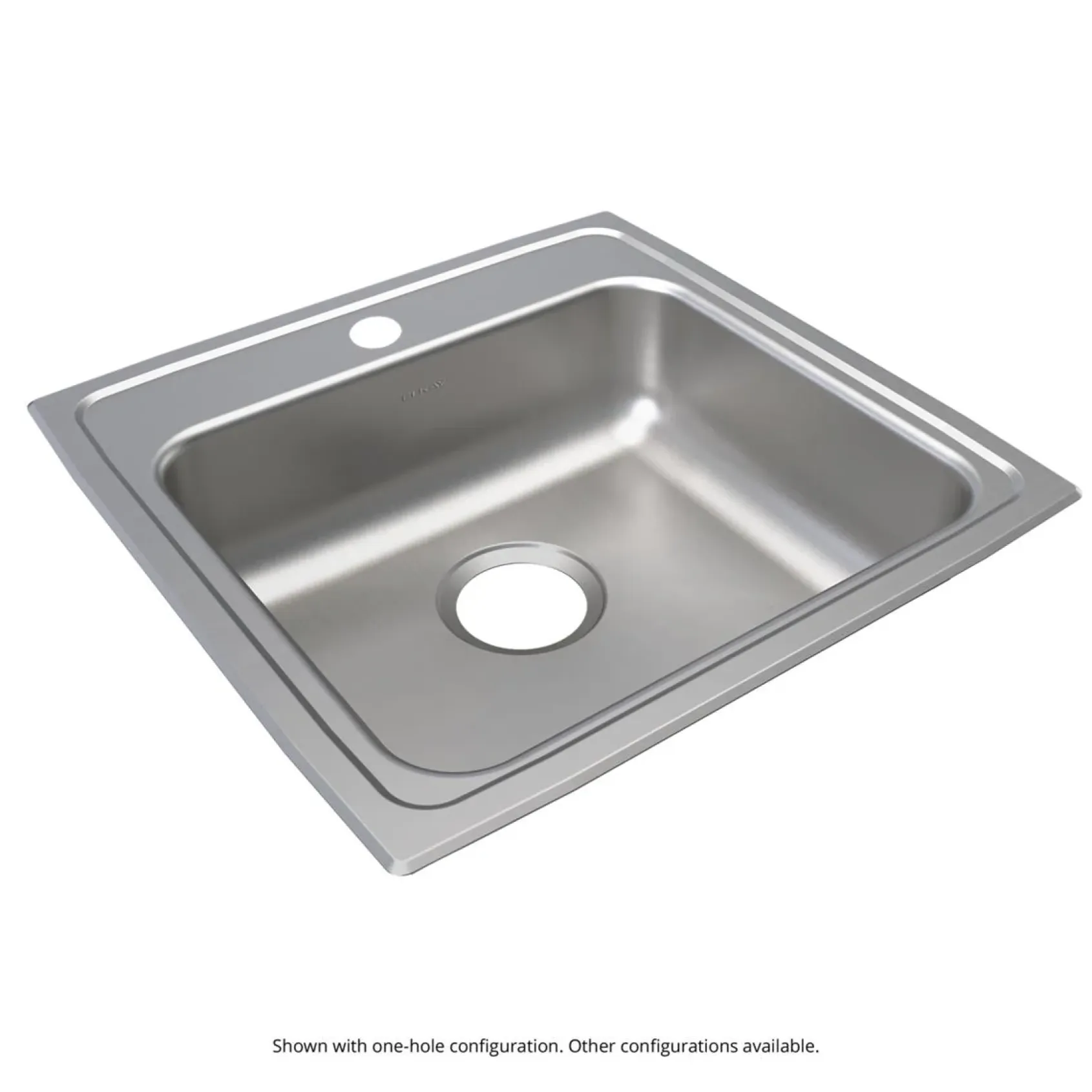 Elkay Lustertone Classic 20" Drop In/Topmount Stainless Steel ADA Kitchen Sink, Single Bowl, Lustrous Satin, 3 Faucet Holes, LRAD1919553