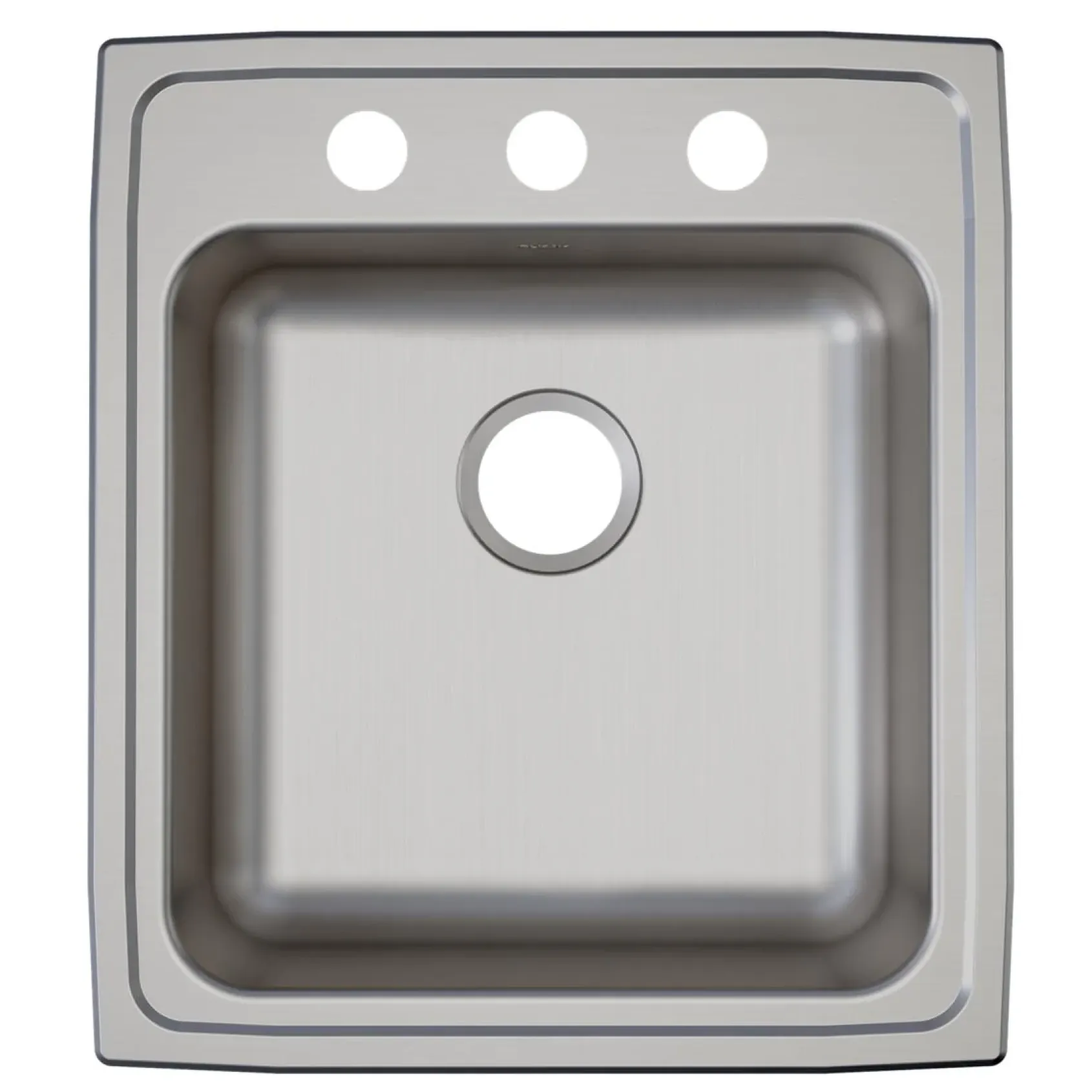 Elkay Lustertone Classic 20" Drop In/Topmount Stainless Steel ADA Kitchen Sink, Lustrous Satin, 3 Faucet Holes, LRAD2022653