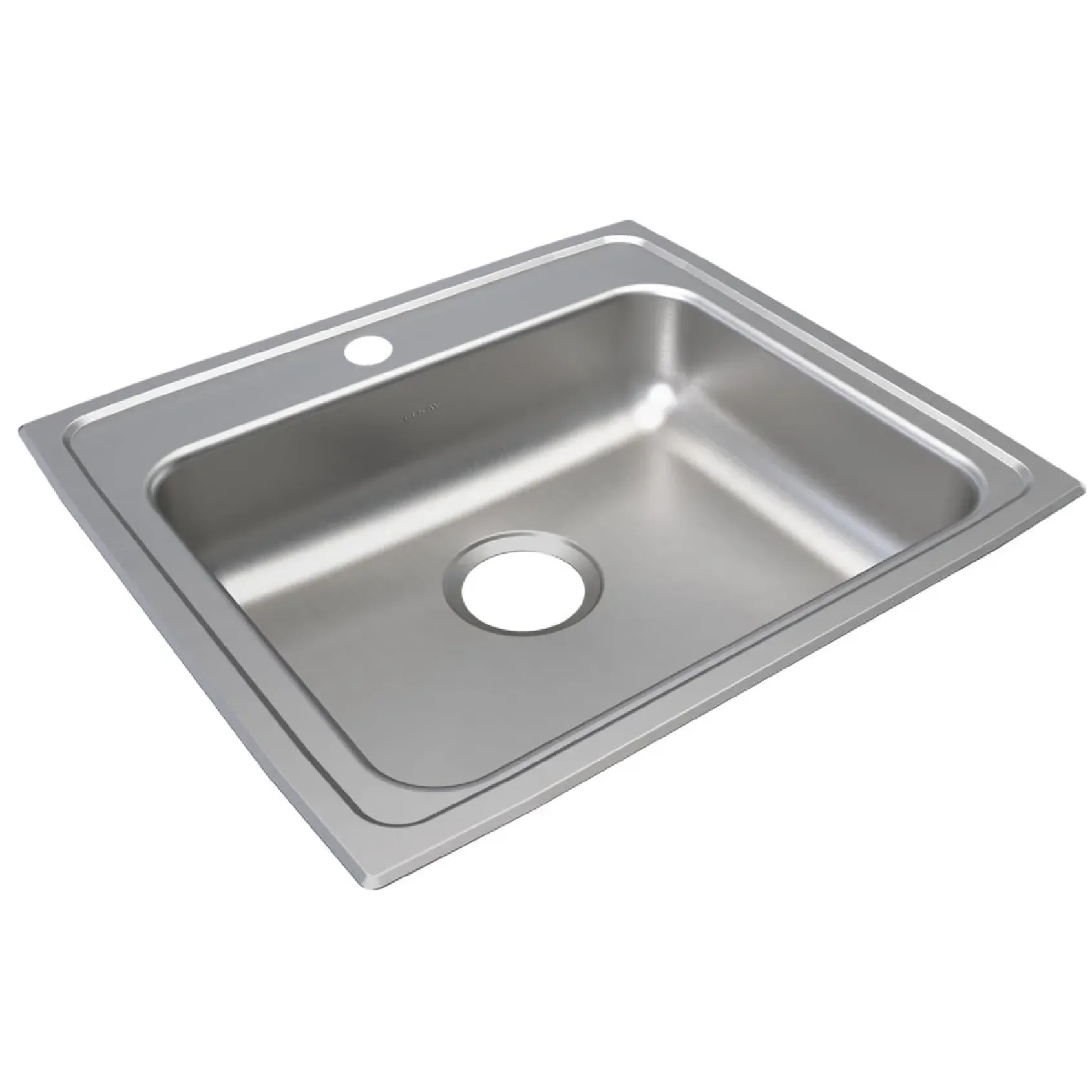 Elkay Lustertone Classic 22" Drop In/Topmount Stainless Steel ADA Kitchen Sink, Lustrous Satin, 1 Faucet Hole, LRAD2219501