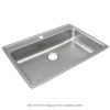 Elkay Lustertone Classic 31" Drop In/Topmount Stainless Steel ADA Kitchen Sink, Lustrous Satin, 1 Faucet Hole, LRAD3122551