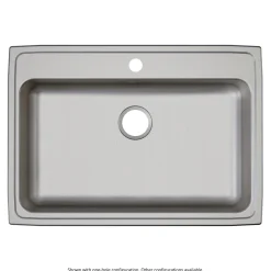 Elkay Lustertone Classic 31" Drop In/Topmount Stainless Steel ADA Kitchen Sink, Lustrous Satin, 1 Faucet Hole, LRAD3122551