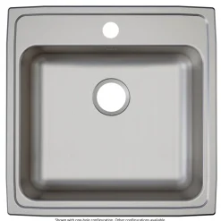 Elkay Lustertone Classic 22" Drop In/Topmount Stainless Steel ADA Kitchen Sink, Lustrous Satin, 4 Faucet Holes, LRAD2222654