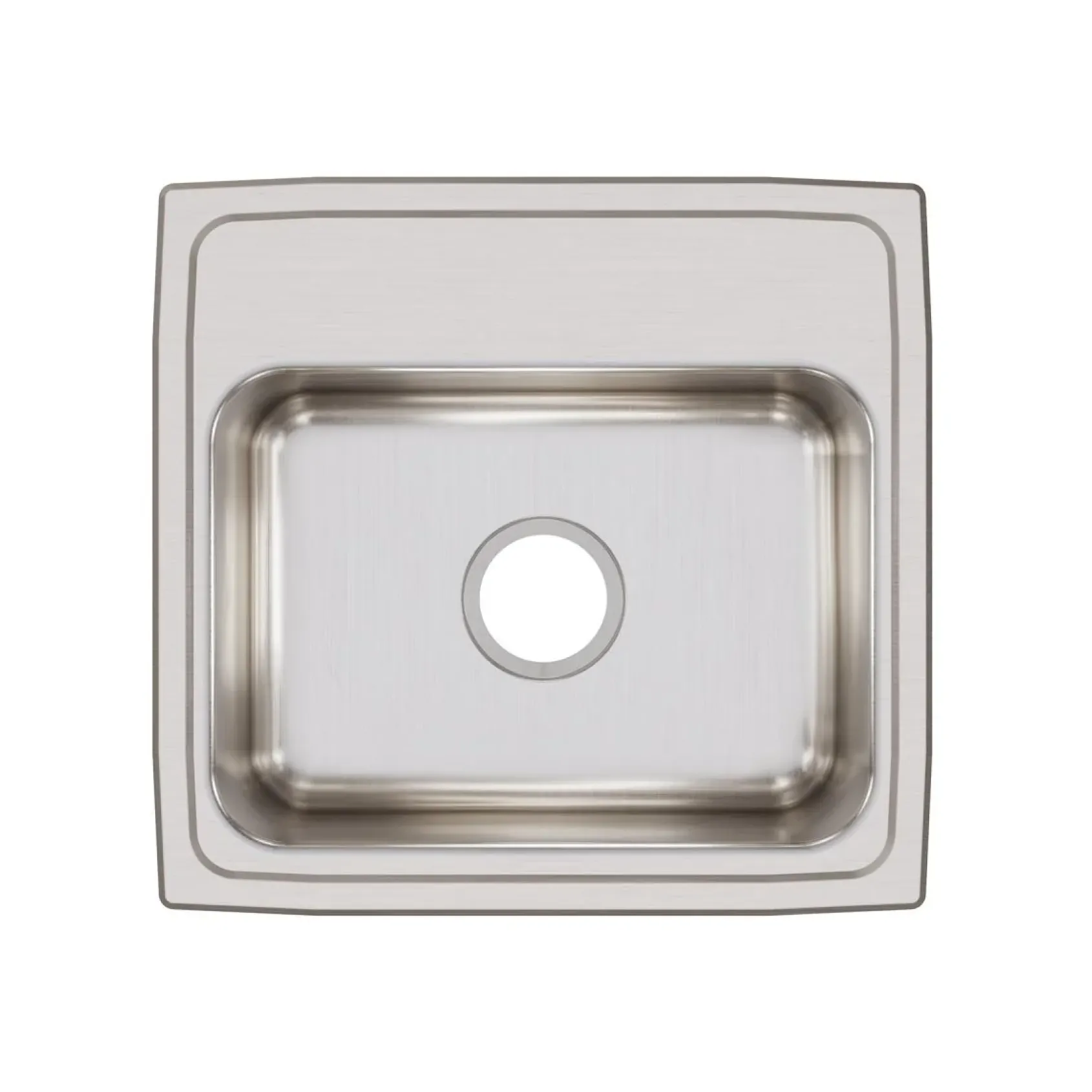 Elkay Lustertone Classic 19" Drop In/Topmount Stainless Steel Kitchen Sink, Lustrous Satin, No Faucet Hole, LR19180