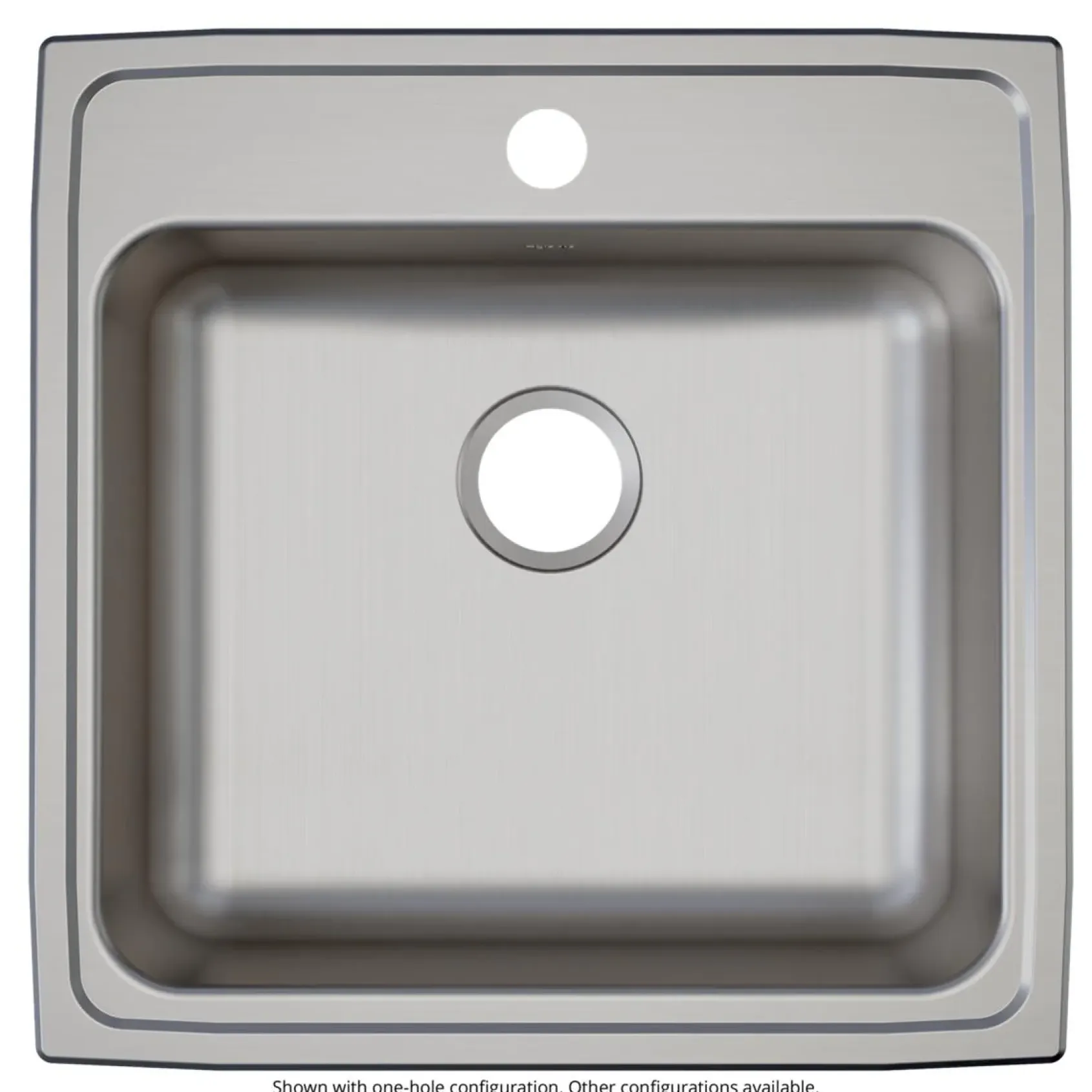 Elkay Lustertone Classic 22" Drop In/Topmount Stainless Steel ADA Kitchen Sink, Lustrous Satin, 2 Faucet Holes, LRAD2222652