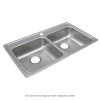 Elkay Lustertone Classic 33" Drop In/Topmount Stainless Steel ADA Kitchen Sink, 50/50 Double Bowl, Lustrous Satin, 2 Faucet Holes, LRAD3319652