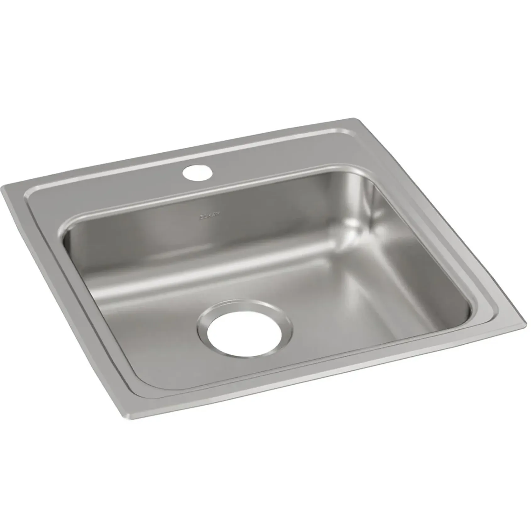 Elkay Lustertone Classic 20" Drop In/Topmount Stainless Steel ADA Kitchen Sink, Lustrous Satin, 1 Faucet Hole, LRAD1919501