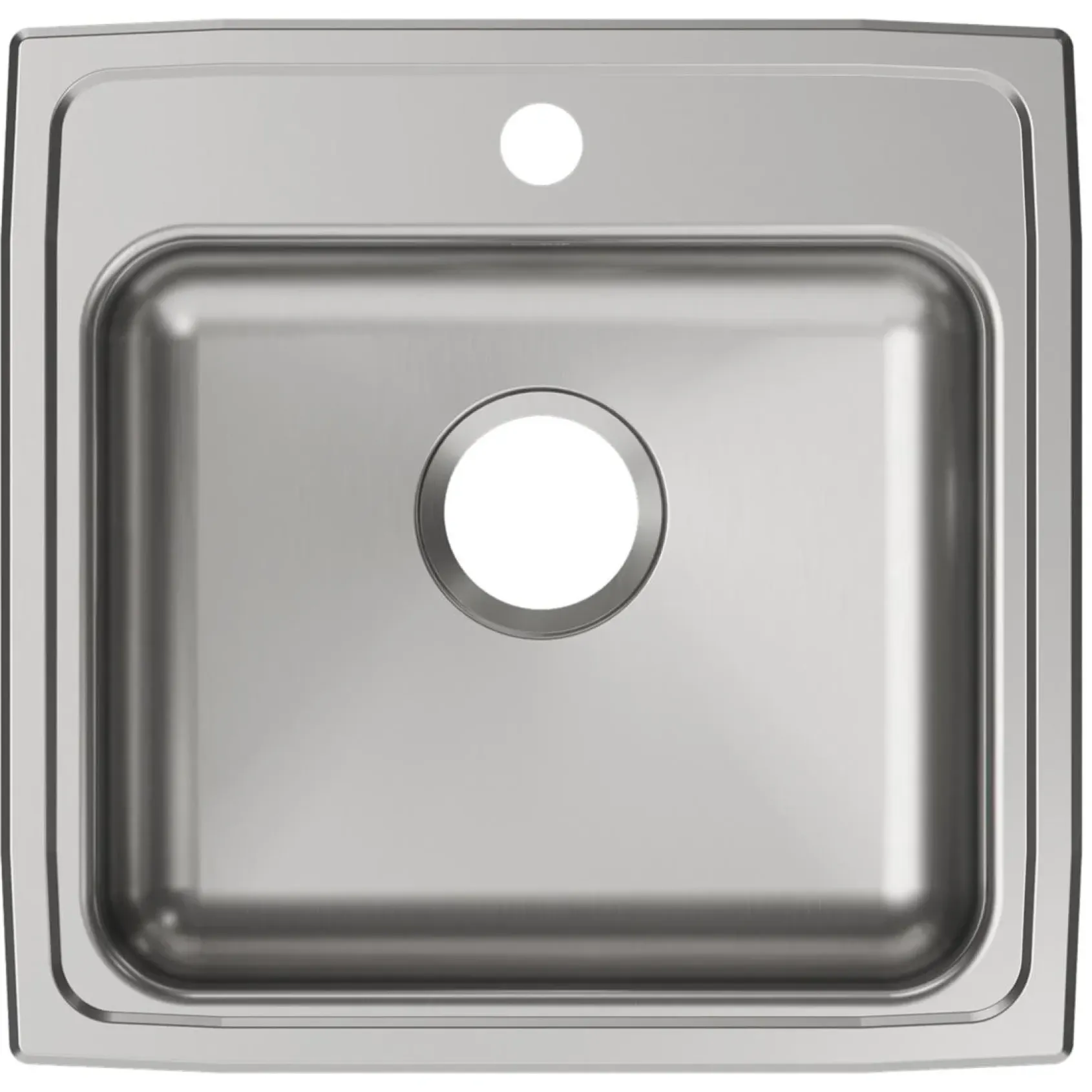 Elkay Lustertone Classic 20" Drop In/Topmount Stainless Steel ADA Kitchen Sink, Lustrous Satin, 1 Faucet Hole, LRAD1919501