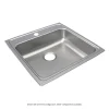Elkay Lustertone Classic 22" Drop In/Topmount Stainless Steel ADA Kitchen Sink, Lustrous Satin, 4 Faucet Holes, LRAD2222604