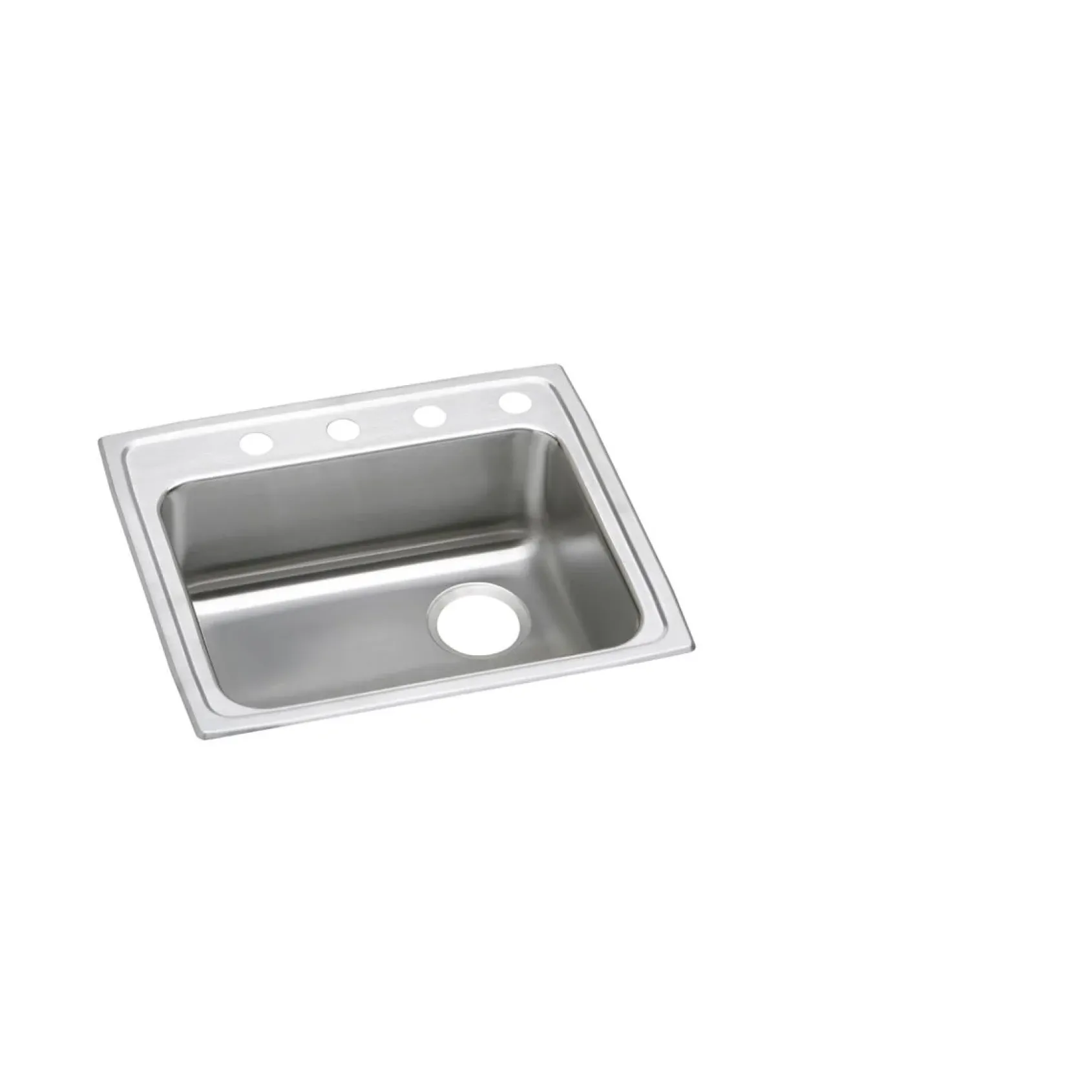 Elkay Lustertone Classic 22" Drop In/Topmount Stainless Steel ADA Kitchen Sink, Lustrous Satin, 1 Faucet Hole, LRAD221955R1
