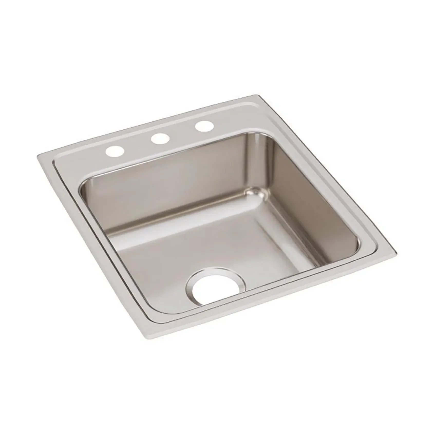 Elkay Lustertone Classic 20" Drop In/Topmount Stainless Steel ADA Kitchen Sink, Lustrous Satin, MR2 Faucet Holes, LRAD202260MR2