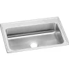 Elkay Lustertone Classic 33" Drop In/Topmount Stainless Steel Kitchen Sink, Lustrous Satin, 18 Gauge, LRS33220