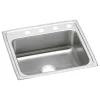 Elkay Lustertone Classic 25" Drop In/Topmount Stainless Steel ADA Kitchen Sink, Lustrous Satin, 4 Faucet Holes, LRAD2521504