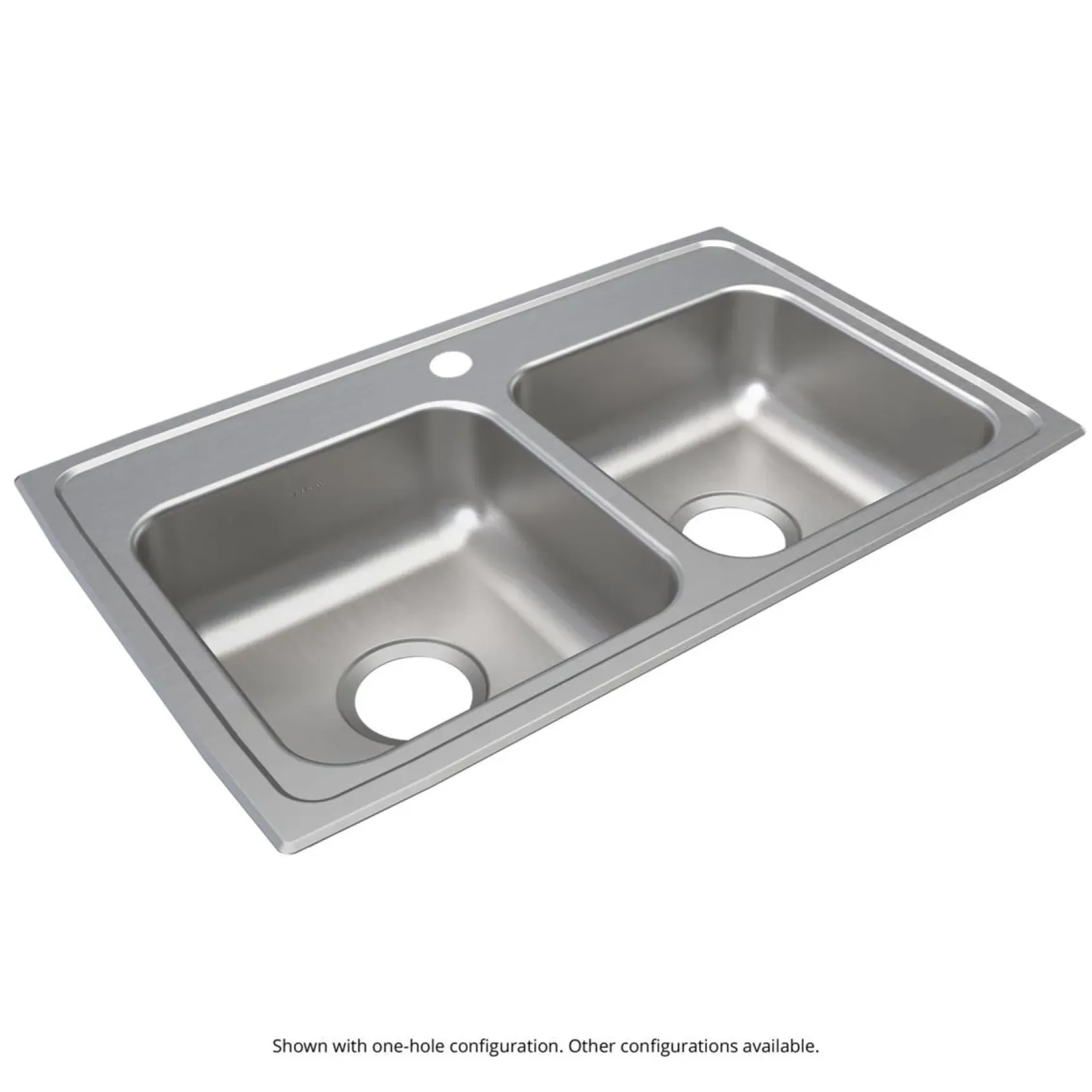 Elkay Lustertone Classic 29" Drop In/Topmount Stainless Steel ADA Kitchen Sink, 50/50 Double Bowl, Lustrous Satin, 2 Faucet Holes, LRAD2918652
