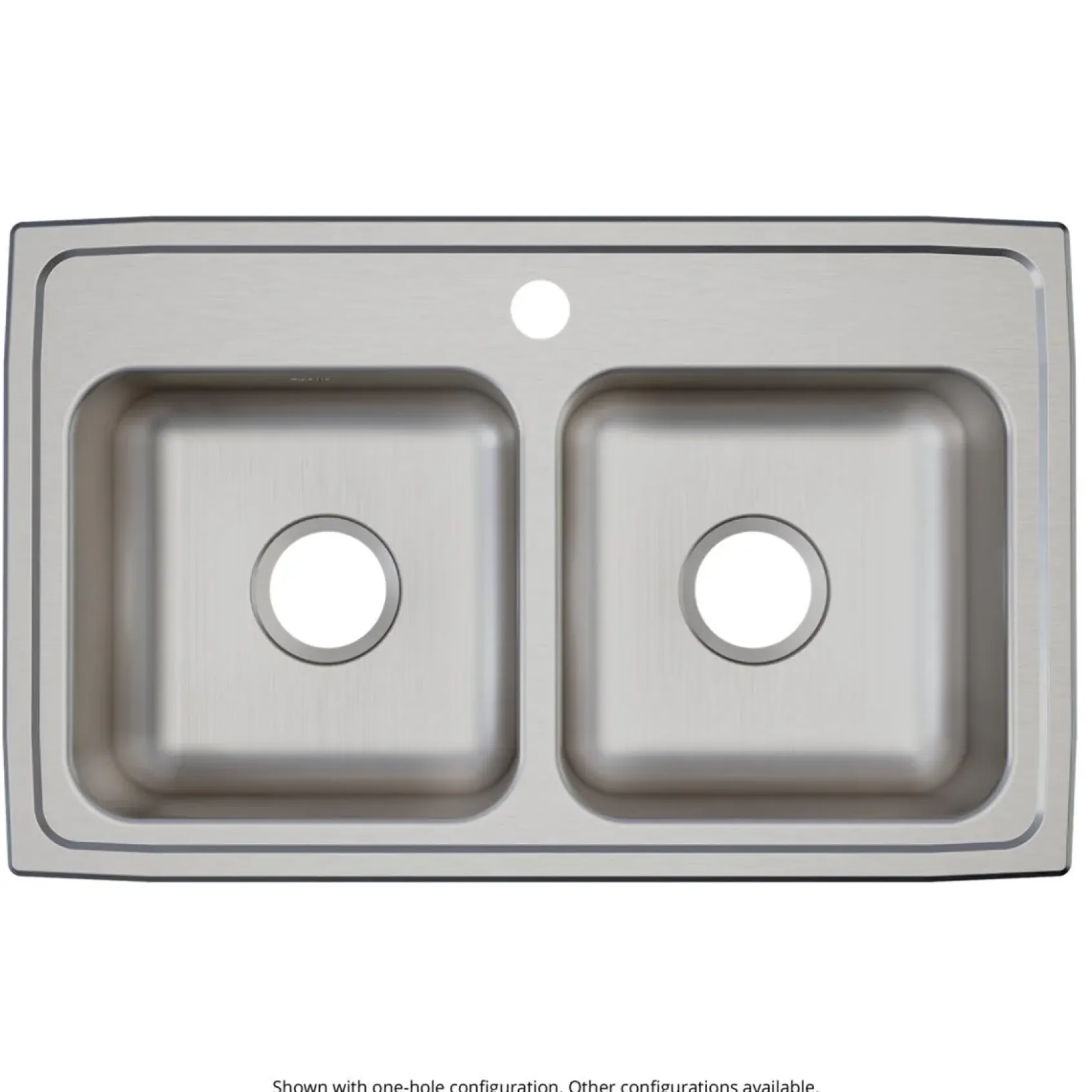Elkay Lustertone Classic 29" Drop In/Topmount Stainless Steel ADA Kitchen Sink, 50/50 Double Bowl, Lustrous Satin, 2 Faucet Holes, LRAD2918652