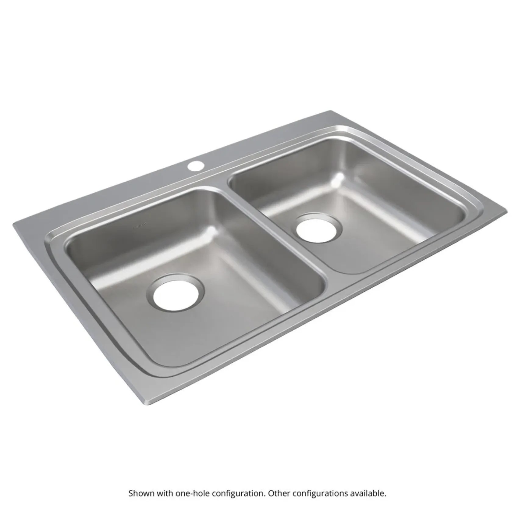 Elkay Lustertone Classic 33" Drop In/Topmount Stainless Steel ADA Kitchen Sink, 50/50 Double Bowl, Lustrous Satin, 2 Faucet Holes, LRAD3322552