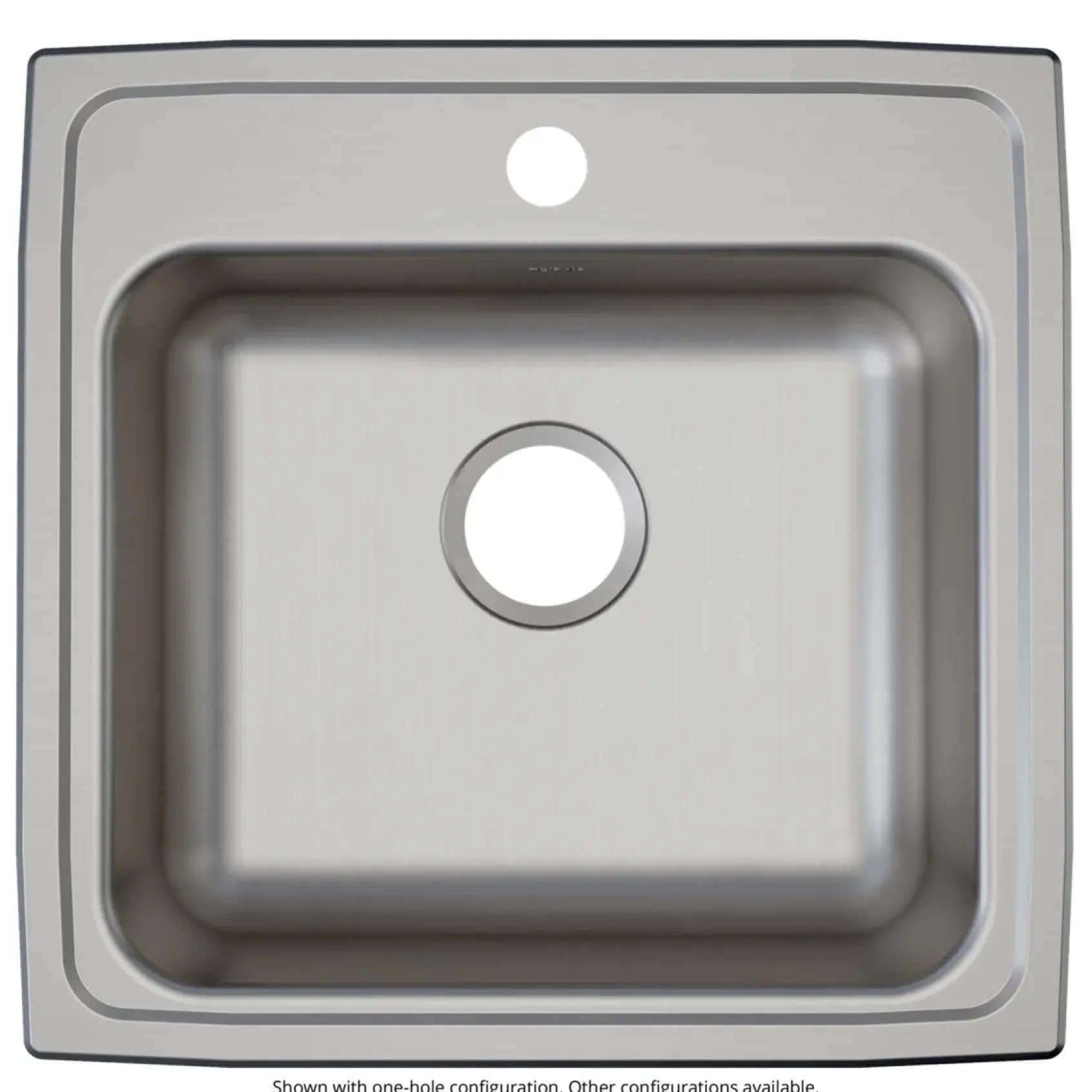 Elkay Lustertone Classic 20" Drop In/Topmount Stainless Steel ADA Kitchen Sink, Lustrous Satin, 1 Faucet Hole, LRAD1919601
