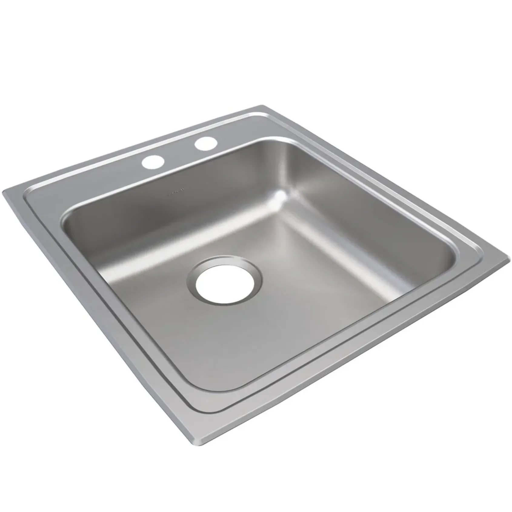 Elkay Lustertone Classic 20" Drop In/Topmount Stainless Steel ADA Kitchen Sink, Lustrous Satin, MR2 Faucet Holes, LRAD202265MR2