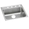 Elkay Lustertone Classic 22" Drop In/Topmount Stainless Steel ADA Kitchen Sink, Lustrous Satin, 1 Faucet Hole, LRAD2222451