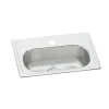Elkay Lustertone Classic 20" D-Shape Stainless Steel ADA Bar/Prep Sink, Lustrous Satin, 2 Faucet Holes, LMR20132