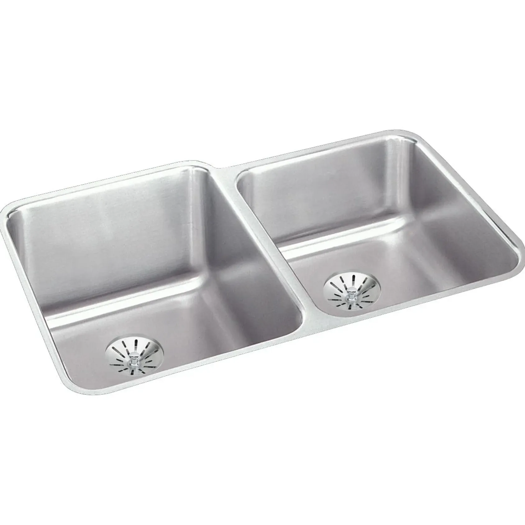 Elkay Lustertone Classic 31" Stainless Steel Kitchen Sink, 50/50 Double Bowl, 18 Gauge, Lustrous Satin, ELUH3120RPD