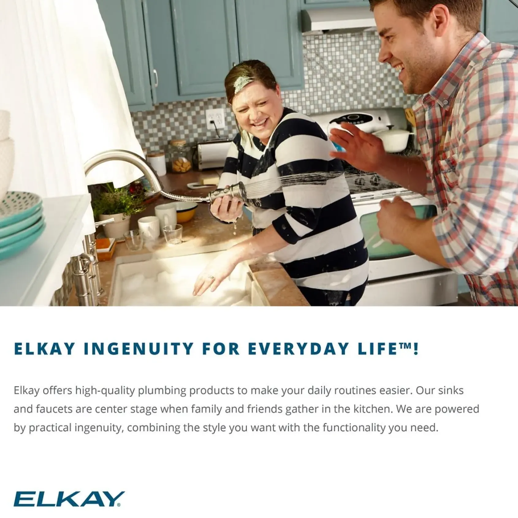 Elkay Lustertone Classic 21" Stainless Steel Kitchen Sink, 18 Gauge, Lustrous Satin, ELUH1814PD
