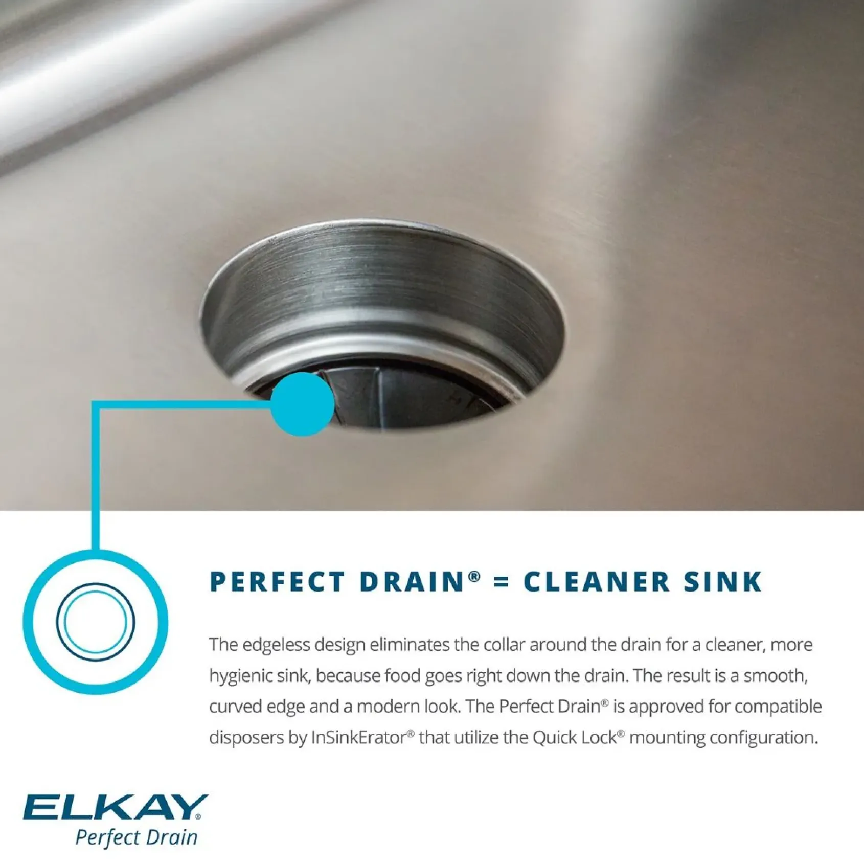 Elkay Lustertone Classic 21" Stainless Steel Kitchen Sink, 18 Gauge, Lustrous Satin, ELUH1814PD