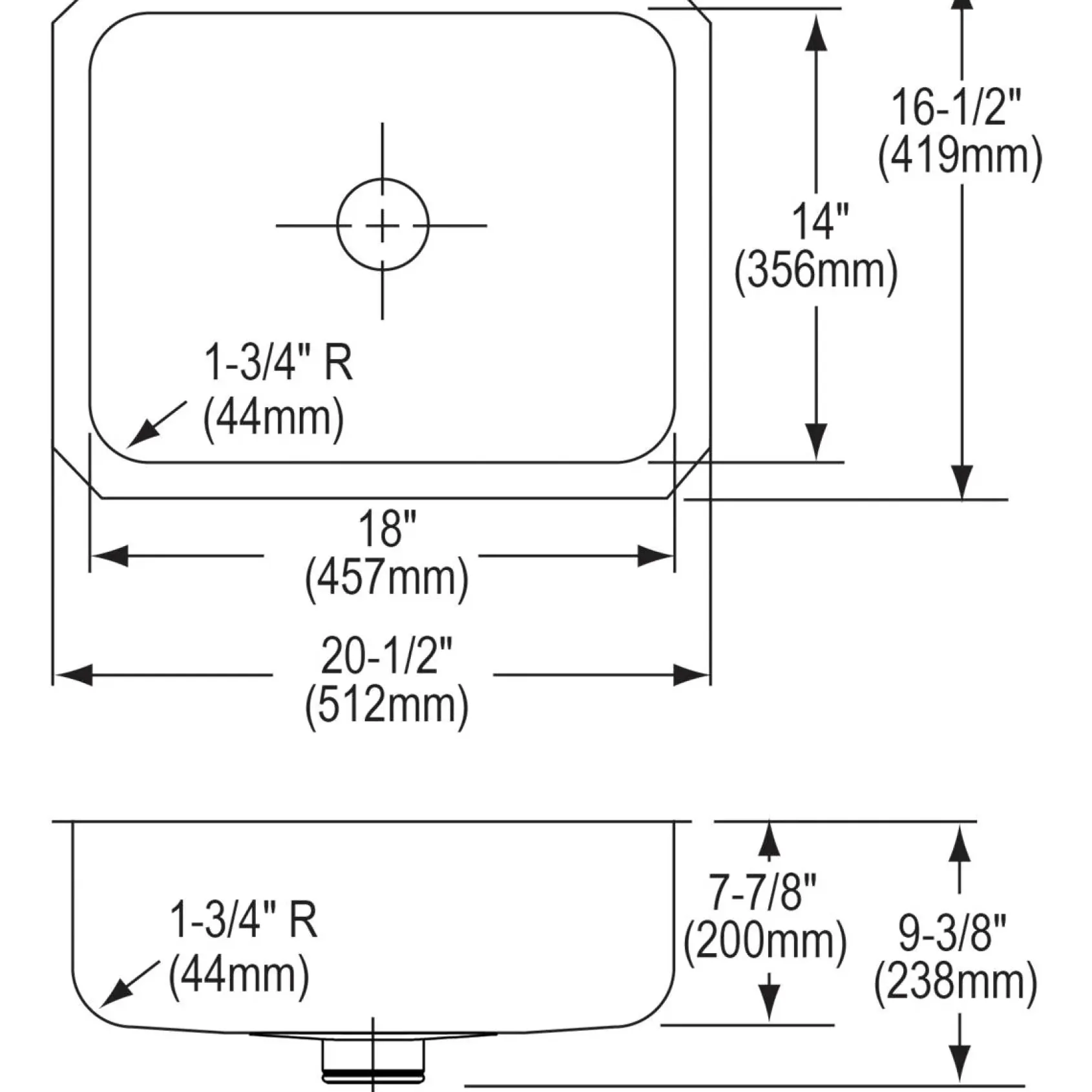 Elkay Lustertone Classic 21" Stainless Steel Kitchen Sink, 18 Gauge, Lustrous Satin, ELUH1814PD