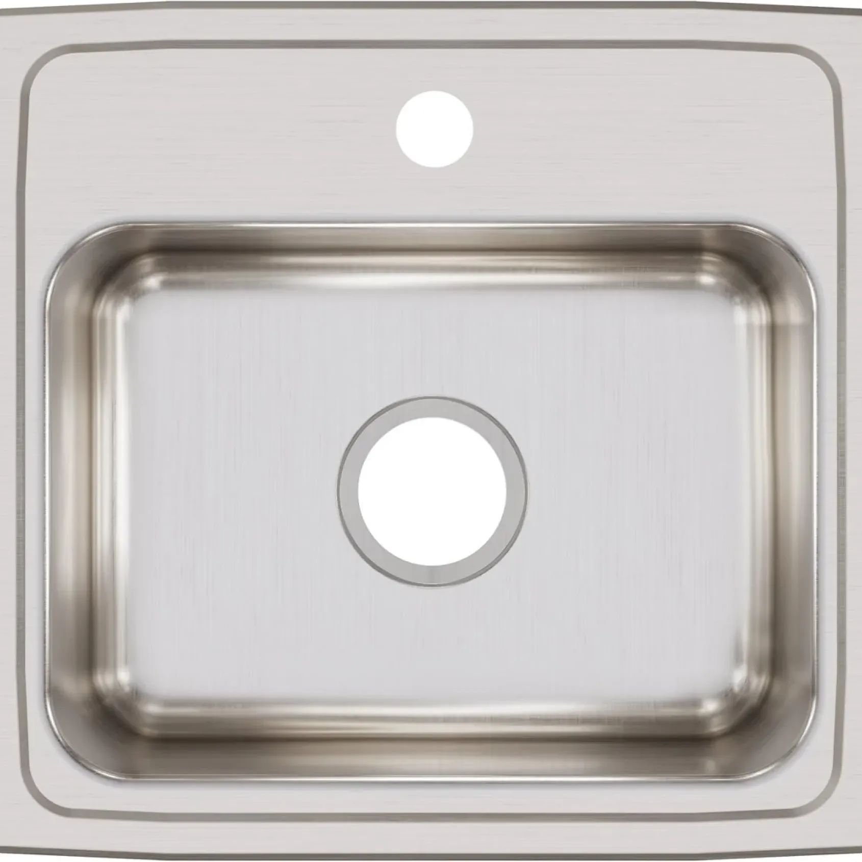 Elkay Lustertone Classic 19" Stainless Steel Kitchen Sink, 18 Gauge, Lustrous Satin, 1 Faucet Hole, LR19181