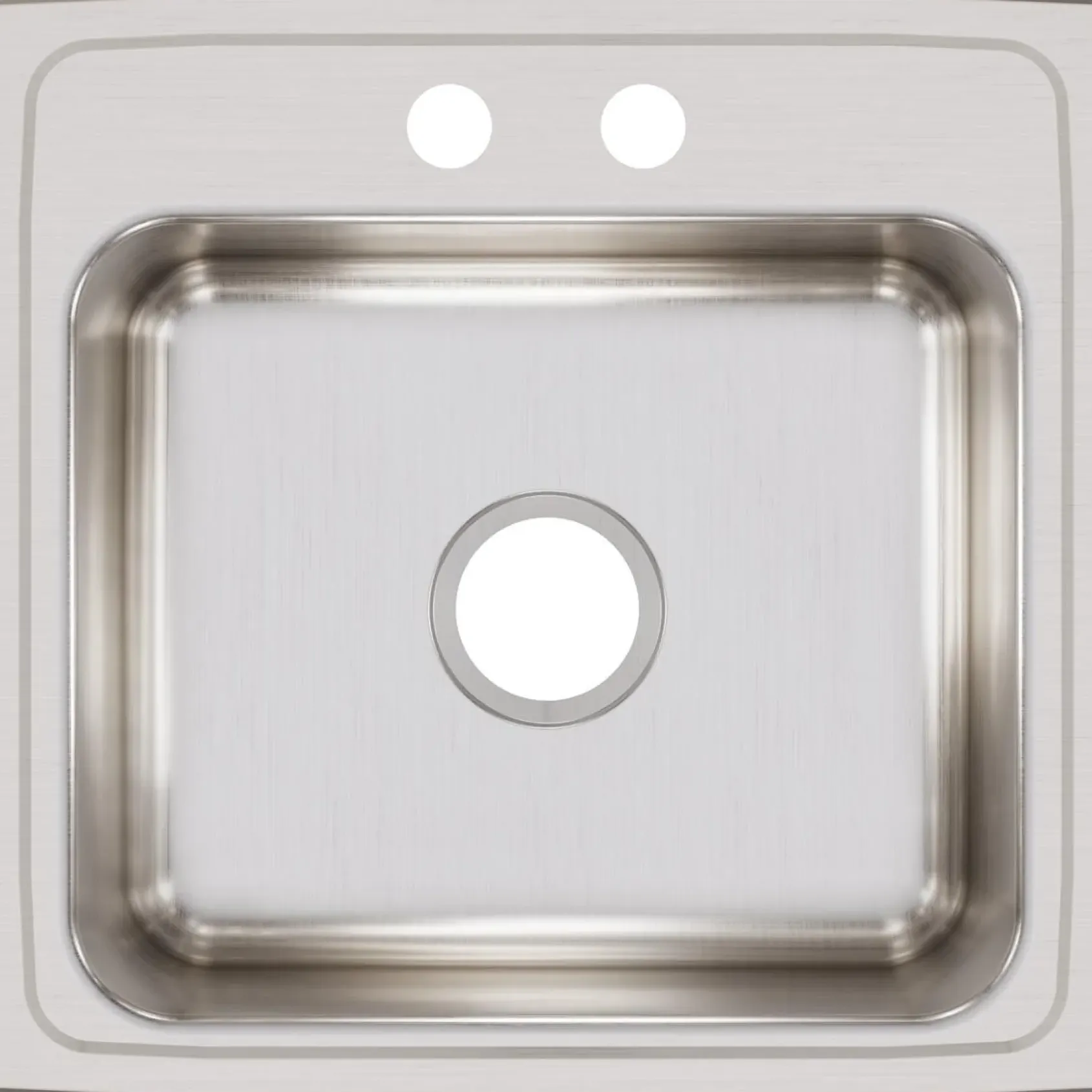 Elkay Lustertone Classic 20" Stainless Steel Kitchen Sink, 18 Gauge, Lustrous Satin, 2 Faucet Hole, LR19192