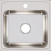 Elkay Lustertone Classic 20" Stainless Steel Kitchen Sink, 18 Gauge, Lustrous Satin, 1 Faucet Hole, LR19191