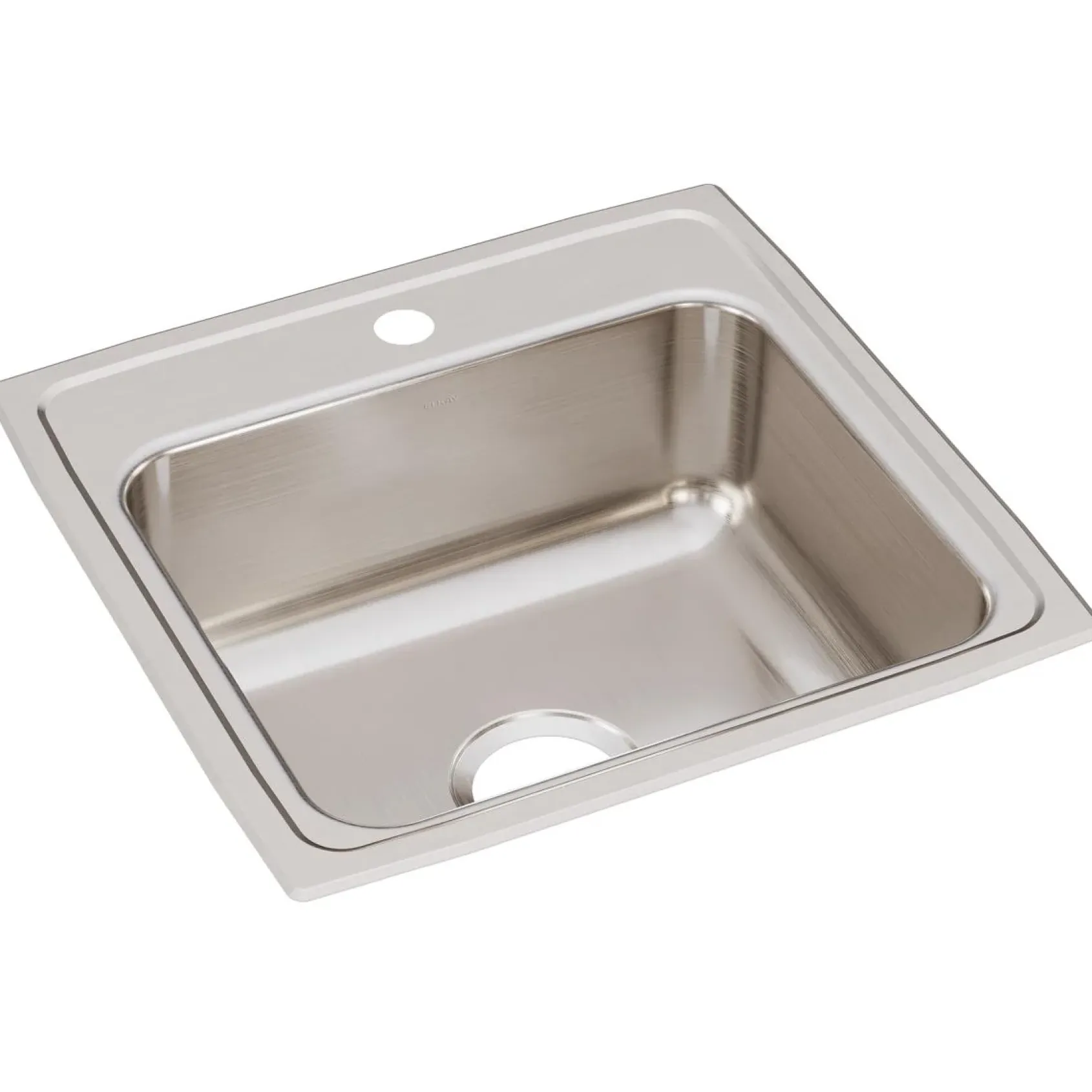 Elkay Lustertone Classic 20" Stainless Steel Kitchen Sink, 18 Gauge, Lustrous Satin, 1 Faucet Hole, LR19191