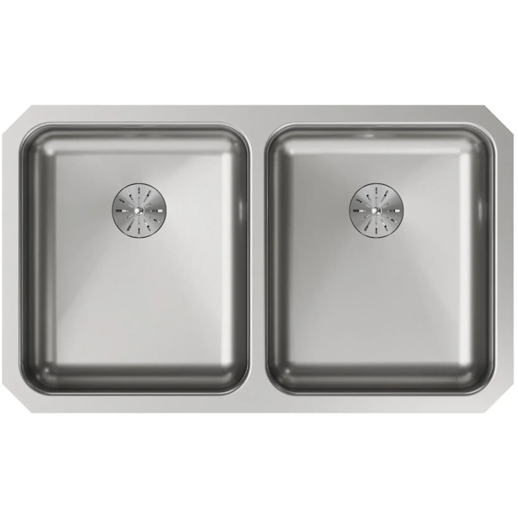 Elkay Lustertone Classic 31" Undermount Stainless Steel ADA Kitchen Sink, 50/50 Double Bowl, Lustrous Satin, 18 Gauge, ELUHAD311855PD